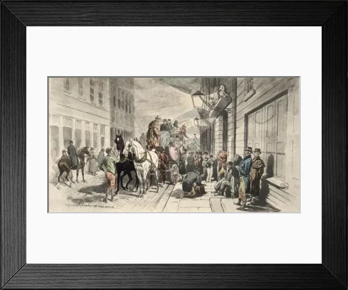 Framed Print : Mail-Coach Leaving Framed Print : Mail-Coach Leaving