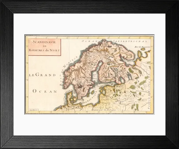 Framed Print : Map / Europe / Scandinavia Framed Print : Map / Europe / Scandinavia