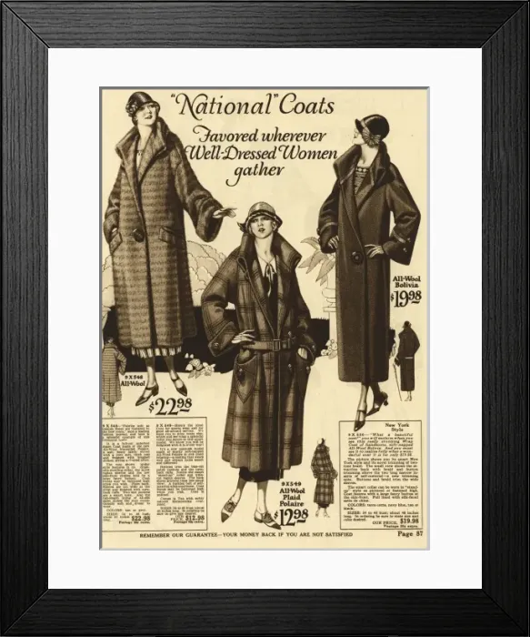 Framed Print : American ladies coat fashion Framed Print : American ladies coat fashion