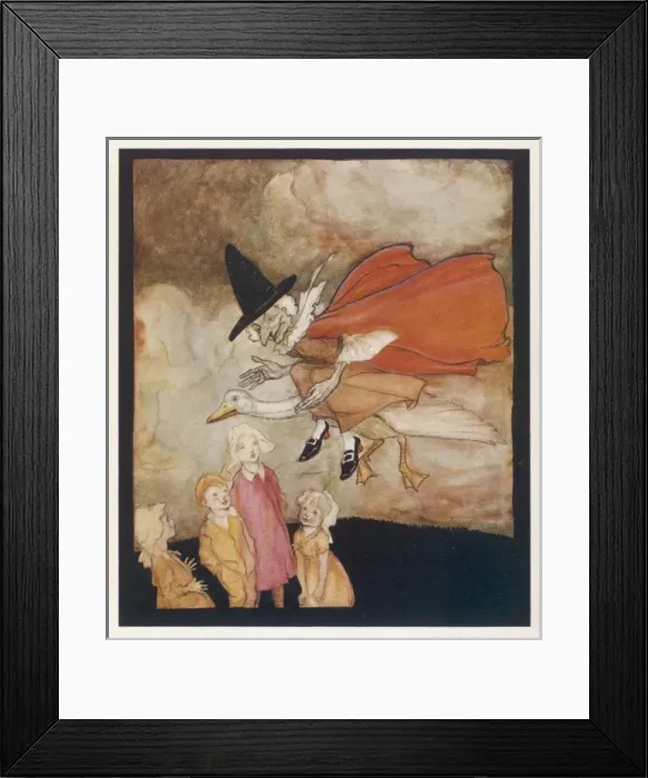 Framed Print : Mother Goose Rides Goose Framed Print : Mother Goose Rides Goose