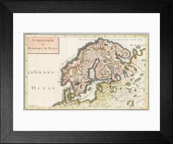 Framed Print : Map / Europe / Scandinavia Framed Print : Map / Europe / Scandinavia