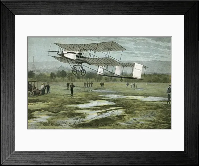 Framed Print : Farman Biplane Record Framed Print : Farman Biplane Record