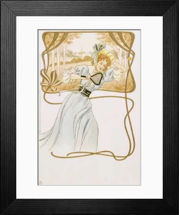 Framed Print : Art Nouveau Tennis Framed Print : Art Nouveau Tennis