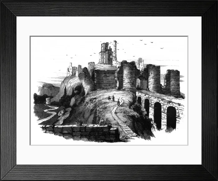 Framed Print : England / Corfe Castle / Fra Framed Print : England / Corfe Castle / Fra