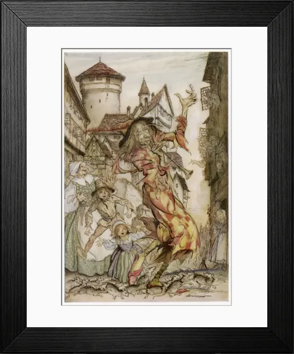 Framed Print : Pied Piper / Rats / Rackham Framed Print : Pied Piper / Rats / Rackham