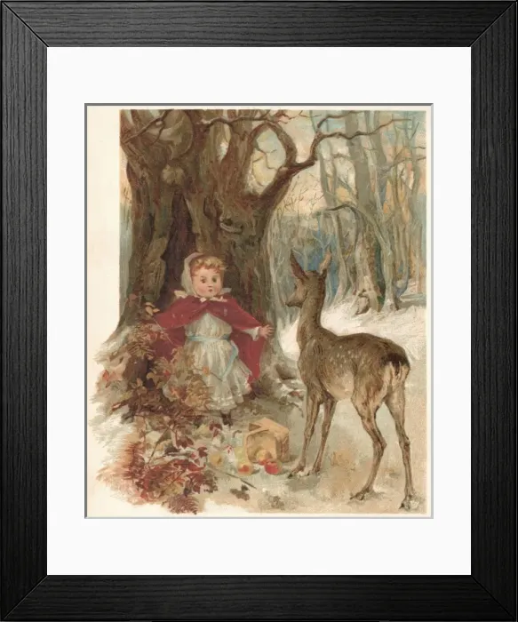 Framed Print : Girl and Deer Framed Print : Girl and Deer