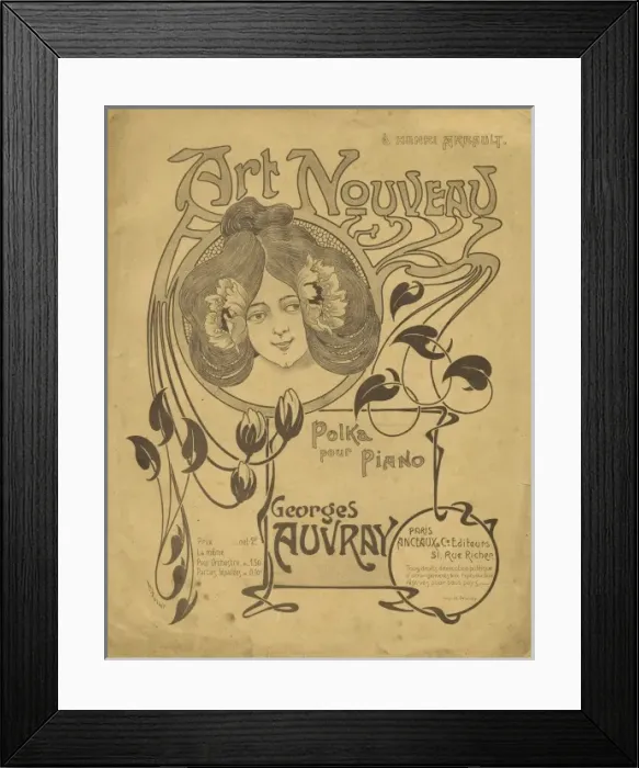 Framed Print : Art Nouveau Polka Framed Print : Art Nouveau Polka