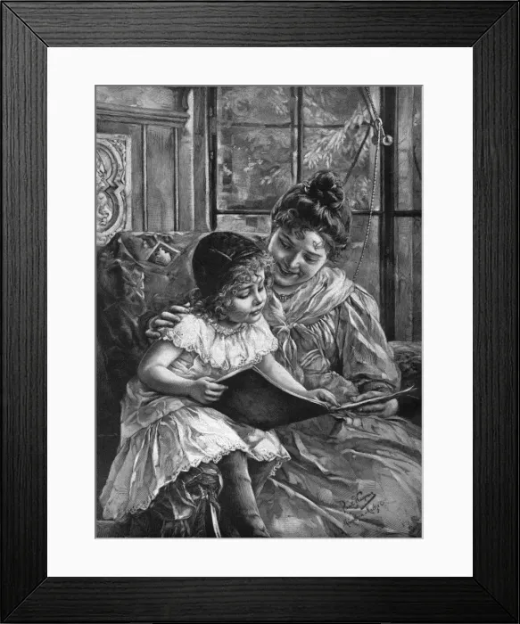 Framed Print : Girl and Picturebook Framed Print : Girl and Picturebook