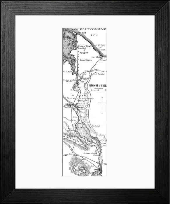 Framed Print : Maps / Suez Canal Framed Print : Maps / Suez Canal