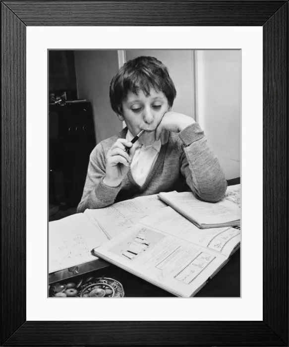Framed Print : Boy doing Homework Framed Print : Boy doing Homework