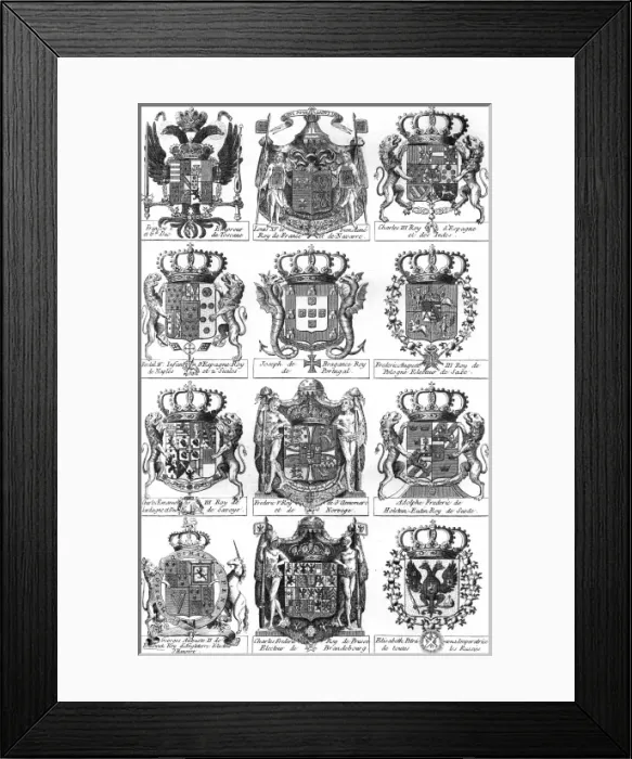 Framed Print : Various Coats of Arms Framed Print : Various Coats of Arms