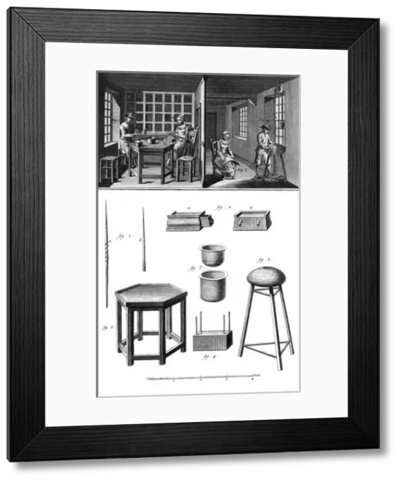 Framed Print : Button Makers in 18th C Framed Print : Button Makers in 18th C