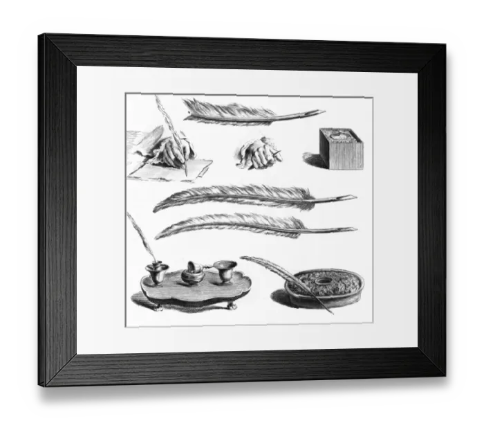 Framed Print : Man Writing at Desk 18Th Framed Print : Man Writing at Desk 18Th