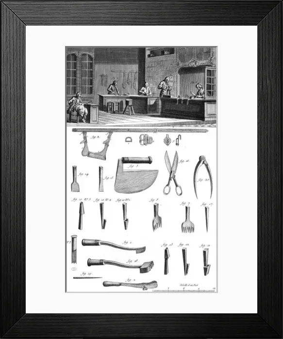 Framed Print : Belt Workshop 18th C Framed Print : Belt Workshop 18th C