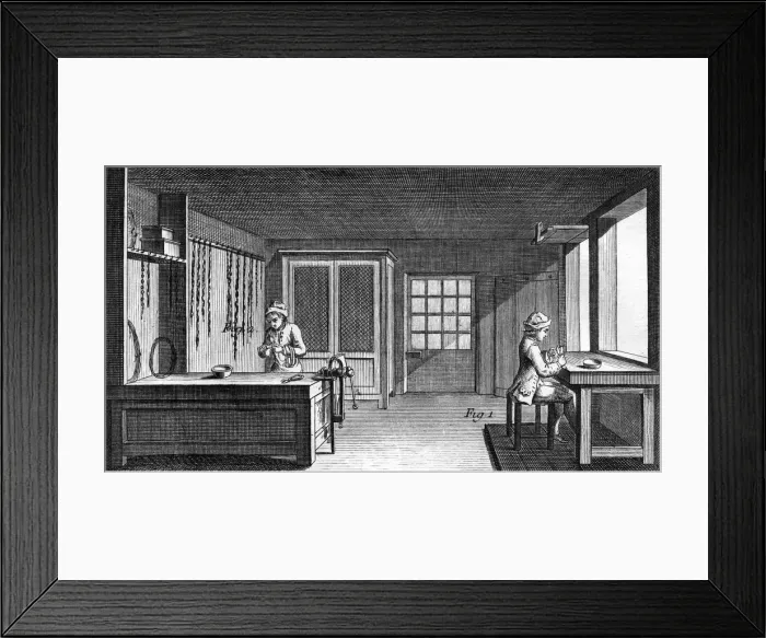 Framed Print : Chain Workshop 18th C Framed Print : Chain Workshop 18th C