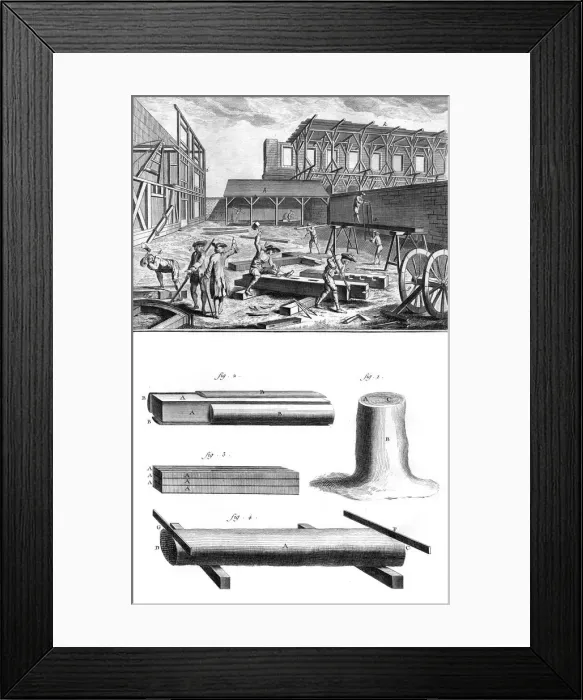 Framed Print : Carpenters in the 18th C Framed Print : Carpenters in the 18th C