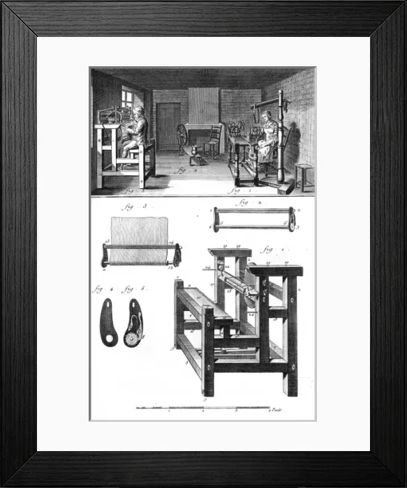 Framed Print : Stocking Weavers C. 1760 Framed Print : Stocking Weavers C. 1760