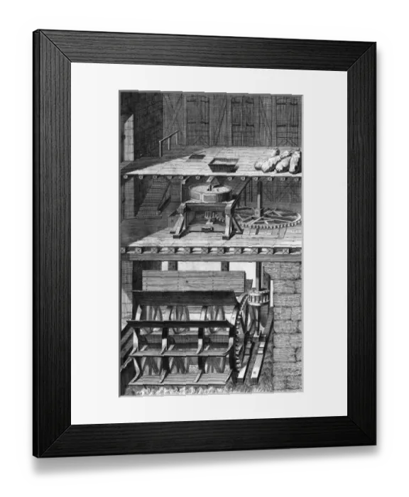 Framed Print : Watermill in 18th C Framed Print : Watermill in 18th C