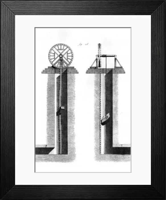 Framed Print : Gear Lift for Stones Framed Print : Gear Lift for Stones