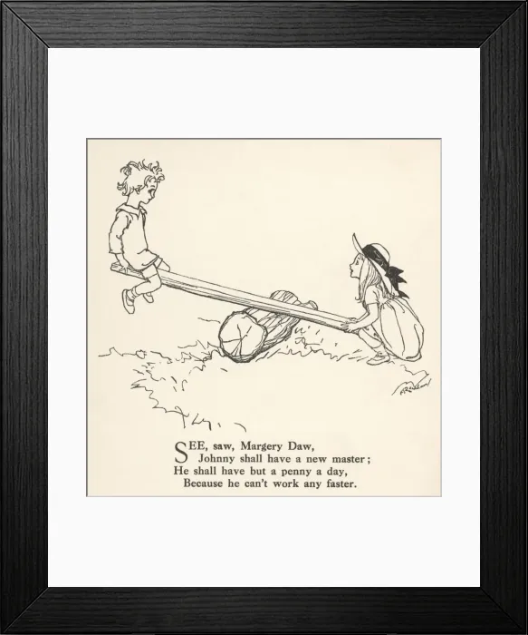 Framed Print : See Saw Margery Daw Framed Print : See Saw Margery Daw