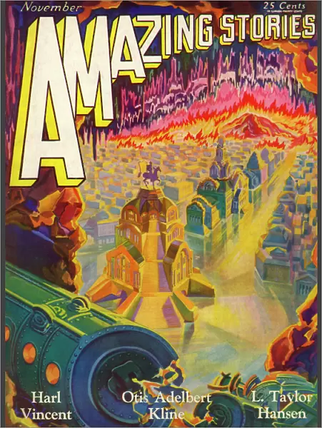 Amazing Stories scifi magazine cover, City Beneath the Sea