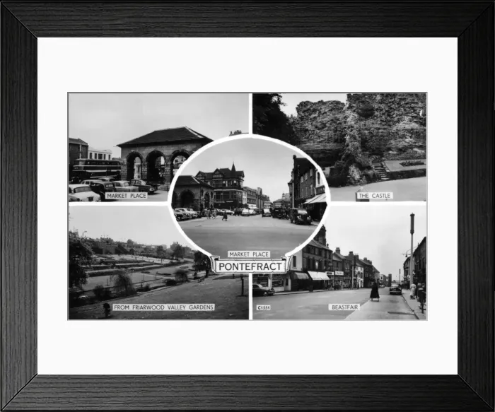 Framed Print : Five views of Pontefract, Yorkshire Framed Print : Five views of Pontefract, Yorkshire