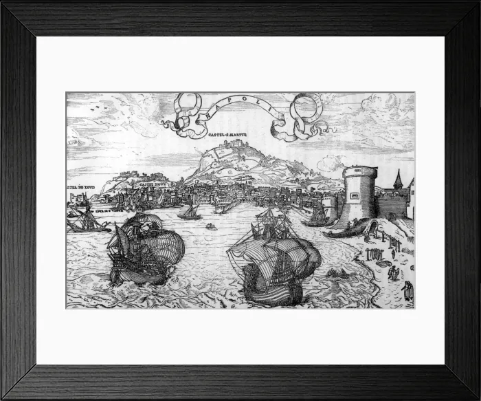 Framed Print : Naples / From Sea 16C Framed Print : Naples / From Sea 16C