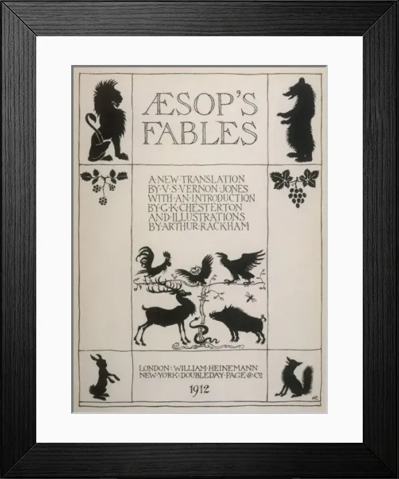 Framed Print : Aesop / Title Page / Rackham Framed Print : Aesop / Title Page / Rackham