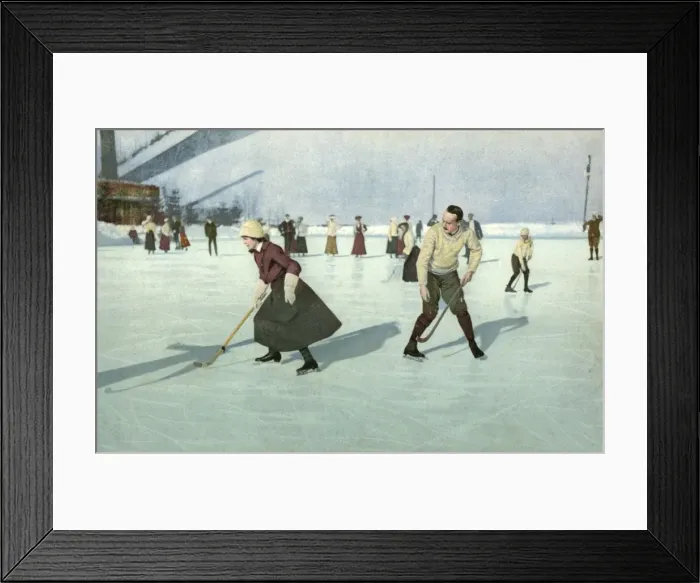 Framed Print : 1912 Ice Hockey in Swiss Framed Print : 1912 Ice Hockey in Swiss