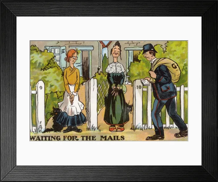Framed Print : Old Maids / Postman / Mail Framed Print : Old Maids / Postman / Mail