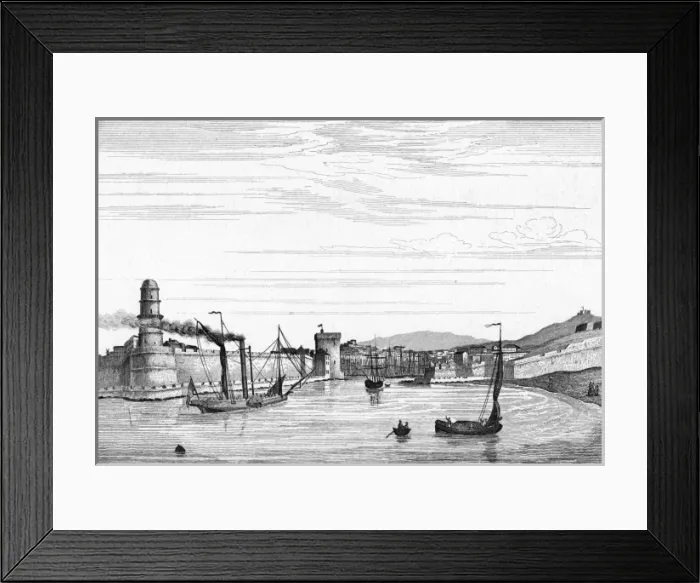 Framed Print : Marseille / Port C1835 Framed Print : Marseille / Port C1835