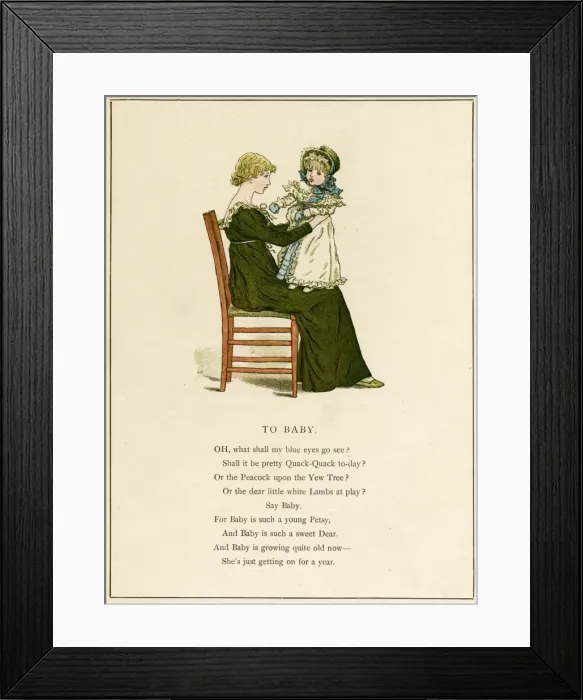 Framed Print : To Baby -- mother with child on her lap Framed Print : To Baby -- mother with child on her lap