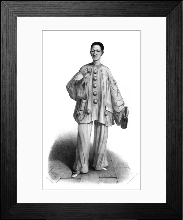 Framed Print : Pierrot / Debureau / Wine Framed Print : Pierrot / Debureau / Wine