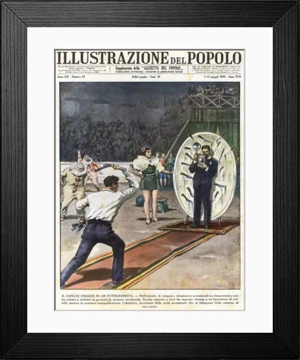 Framed Print : Knife-Thrower & Camera Framed Print : Knife-Thrower & Camera