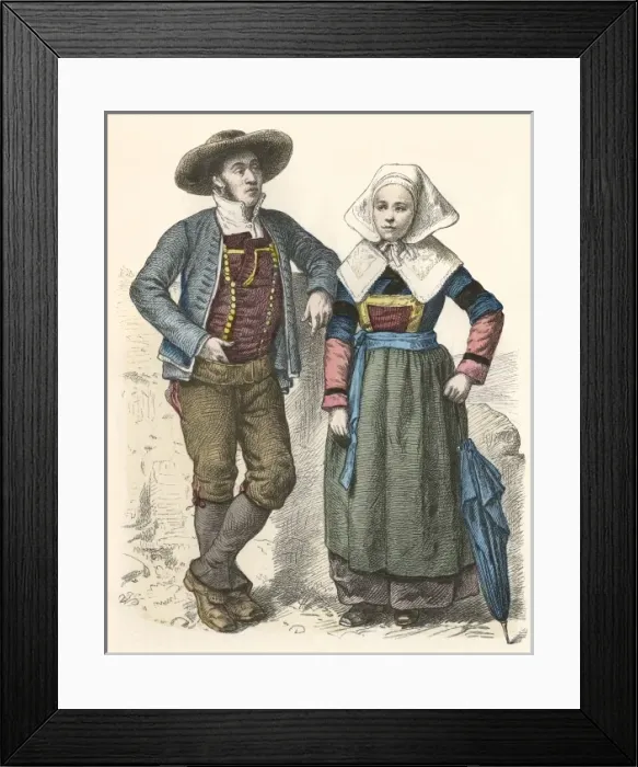 Framed Print : Racial / Breton Couple Framed Print : Racial / Breton Couple