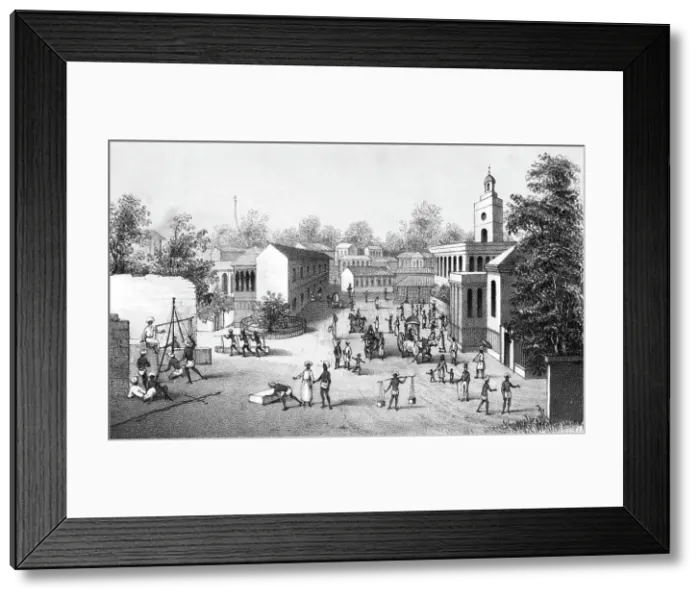 Framed Print : India / Bombay Street 1840 Framed Print : India / Bombay Street 1840