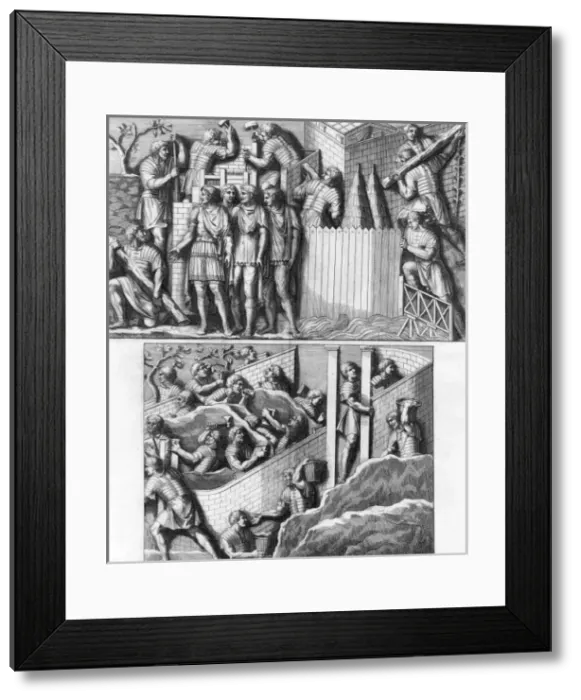 Framed Print : Romans Building a Fort Framed Print : Romans Building a Fort