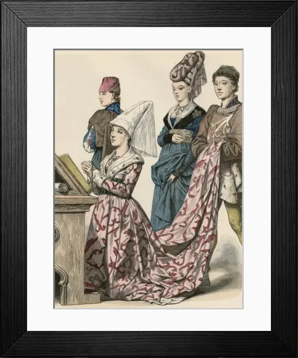 Framed Print : Burgundian Costume 1450 Framed Print : Burgundian Costume 1450
