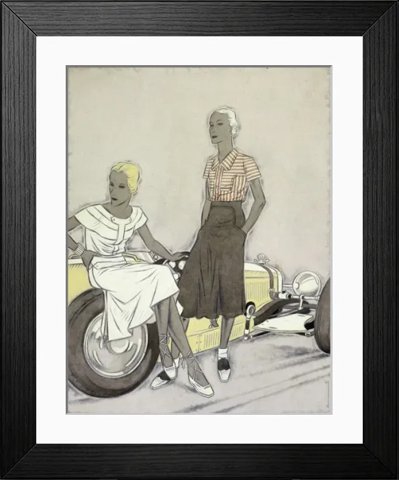 Framed Print : Dryden / Women & Car / 144 Framed Print : Dryden / Women & Car / 144