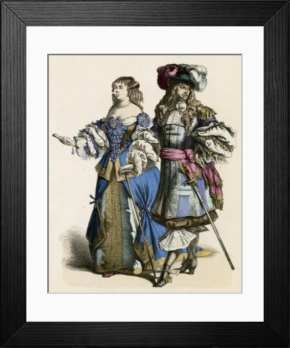 Framed Print : French Noble Pair 1680 Framed Print : French Noble Pair 1680