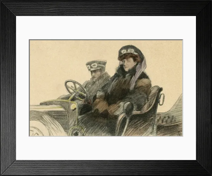 Framed Print : Two Austrian Motorists Framed Print : Two Austrian Motorists