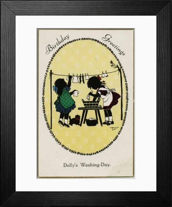 Framed Print : Children & Washing Framed Print : Children & Washing