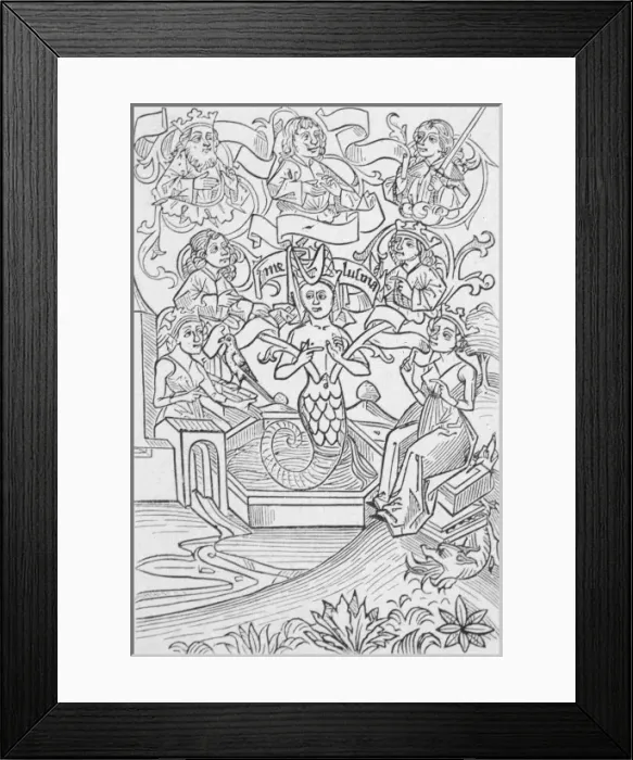 Framed Print : MELUSINE. The fairy Melusine Date: circa 1500 Framed Print : MELUSINE. The fairy Melusine Date: circa 1500