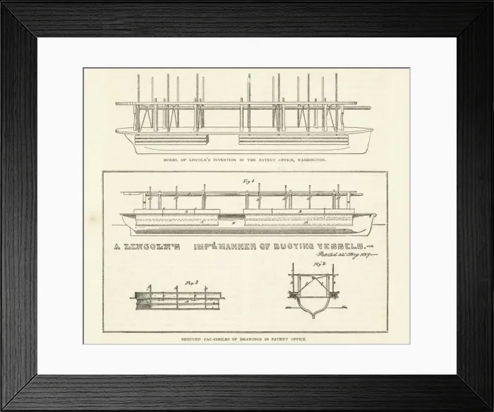 Framed Print : Boat Invention / Lincoln Framed Print : Boat Invention / Lincoln