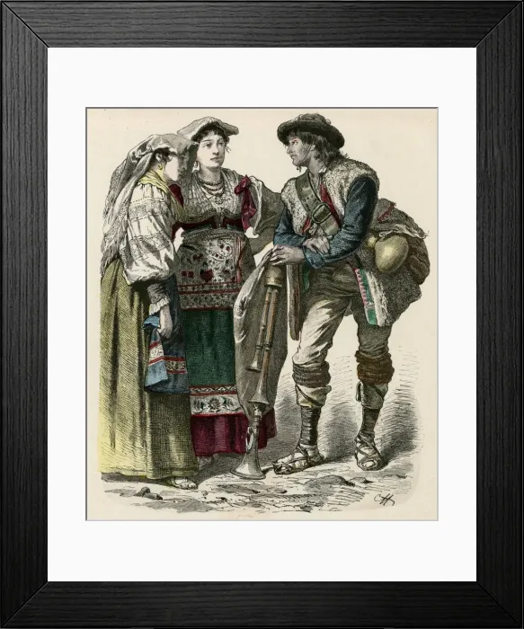 Framed Print : Racial / Italy / Naples 19C Framed Print : Racial / Italy / Naples 19C
