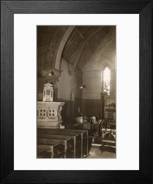 Framed Print : Radio set up in Castleford church, Yorkshire Framed Print : Radio set up in Castleford church, Yorkshire