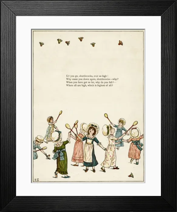 Framed Print : Little girls playing shuttlecock