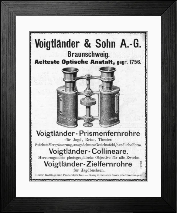 Framed Print : Binoculars 1901 Framed Print : Binoculars 1901