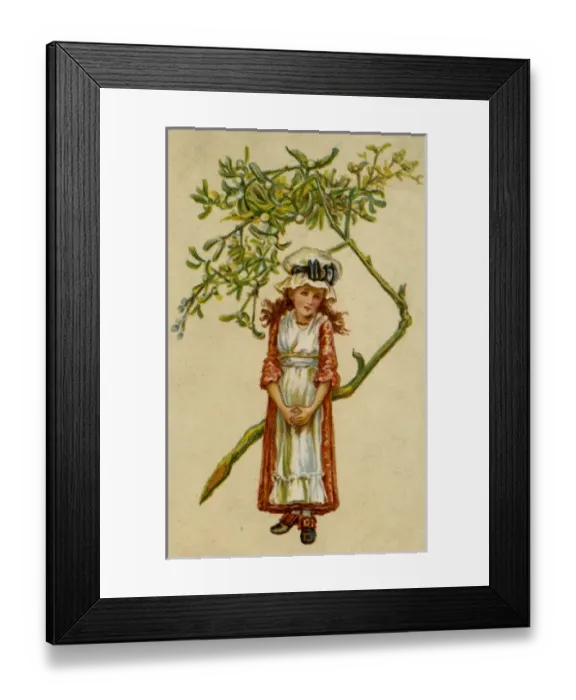 Framed Print : Girl & Mistletoe Framed Print : Girl & Mistletoe