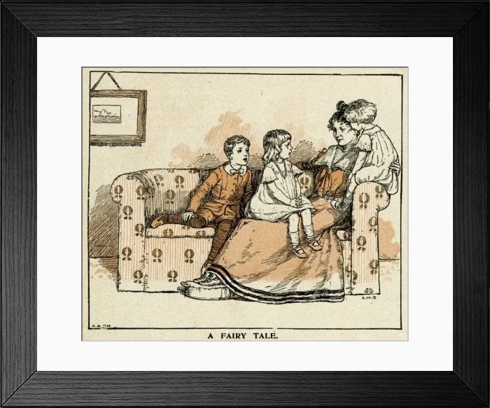 Framed Print : Mother telling children a fairy tale Framed Print : Mother telling children a fairy tale